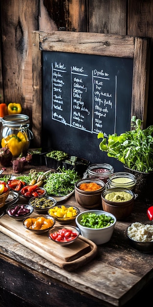 plansza z listą posiłków